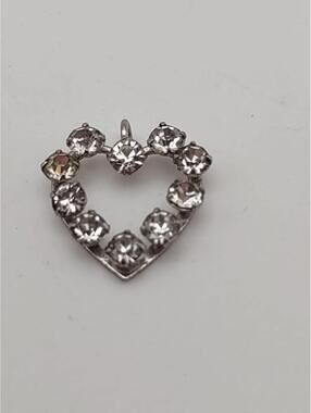Sterling Silver Heart CZ Pendant Small Open Heart